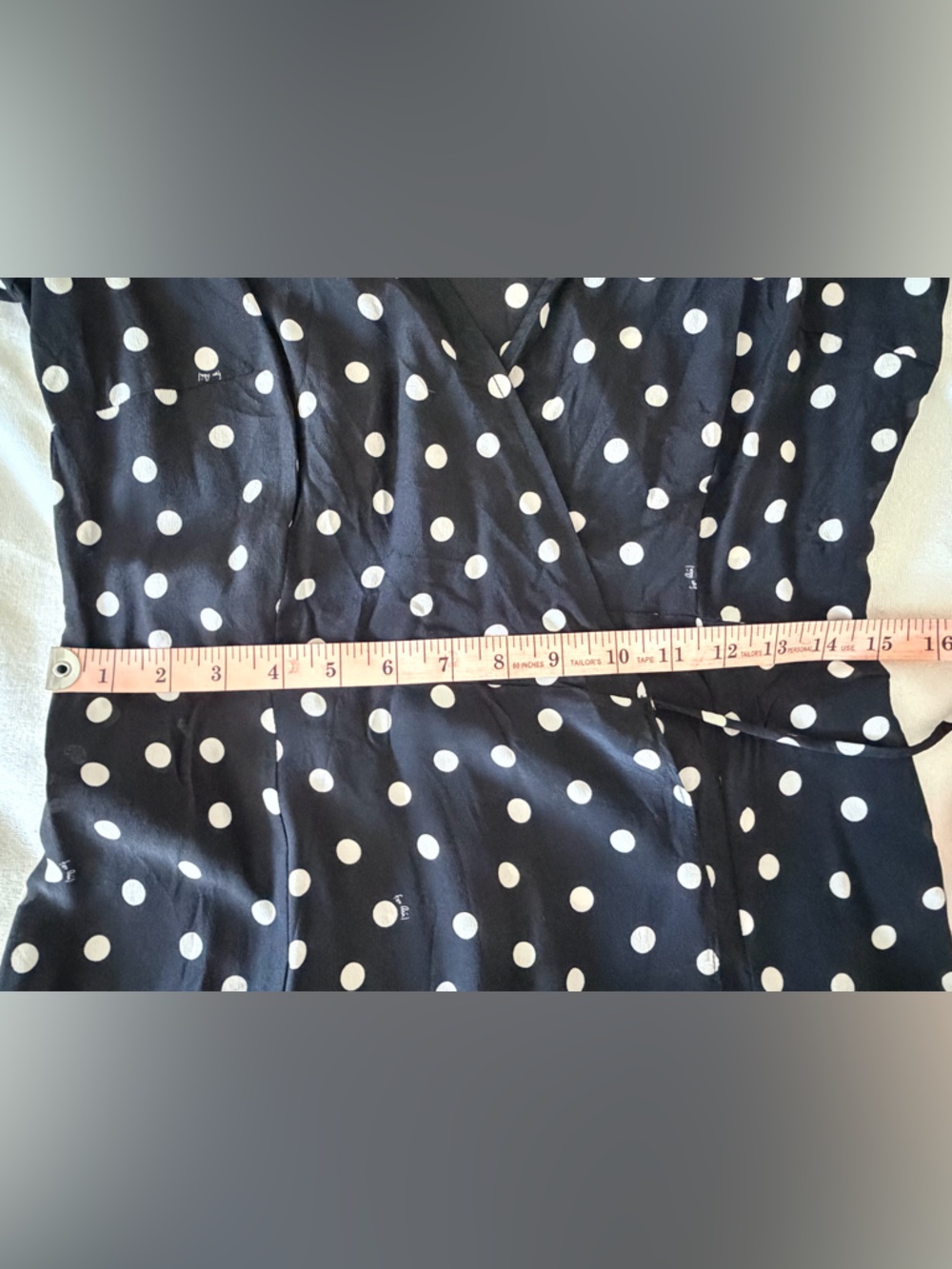 Realisation Par Sheer Silk Black & White Polka Dot Wrap Dress - Picture 8 of 10